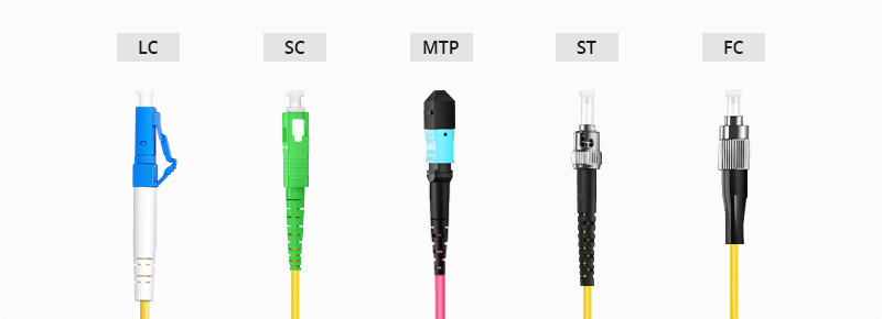 Comparaison de la structure physique et de la taille de divers connecteurs : LC, SC, FC, ST, MPO
