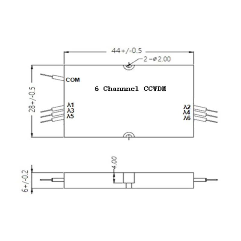 CWDM compact à 6 canaux (CCWDM)
