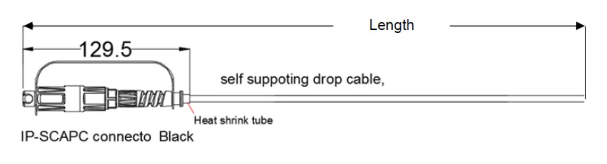 5x2mm Waterproof Drop Cable SC/APC Connector Optical Fiber Pigtail